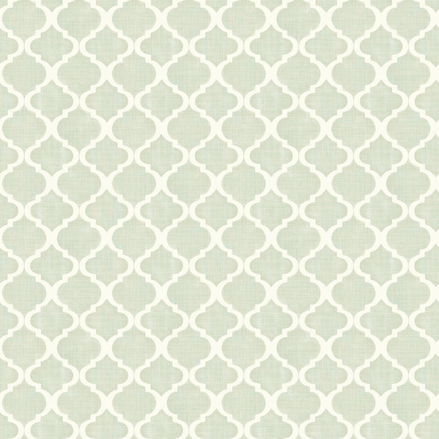 York Watercolor Sage Quatrefoil Wallpaper