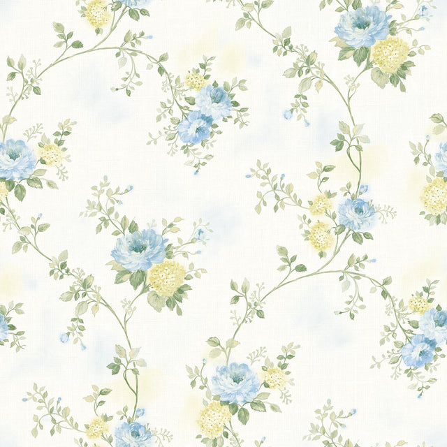 York Mimosa Blue Trail Wallpaper