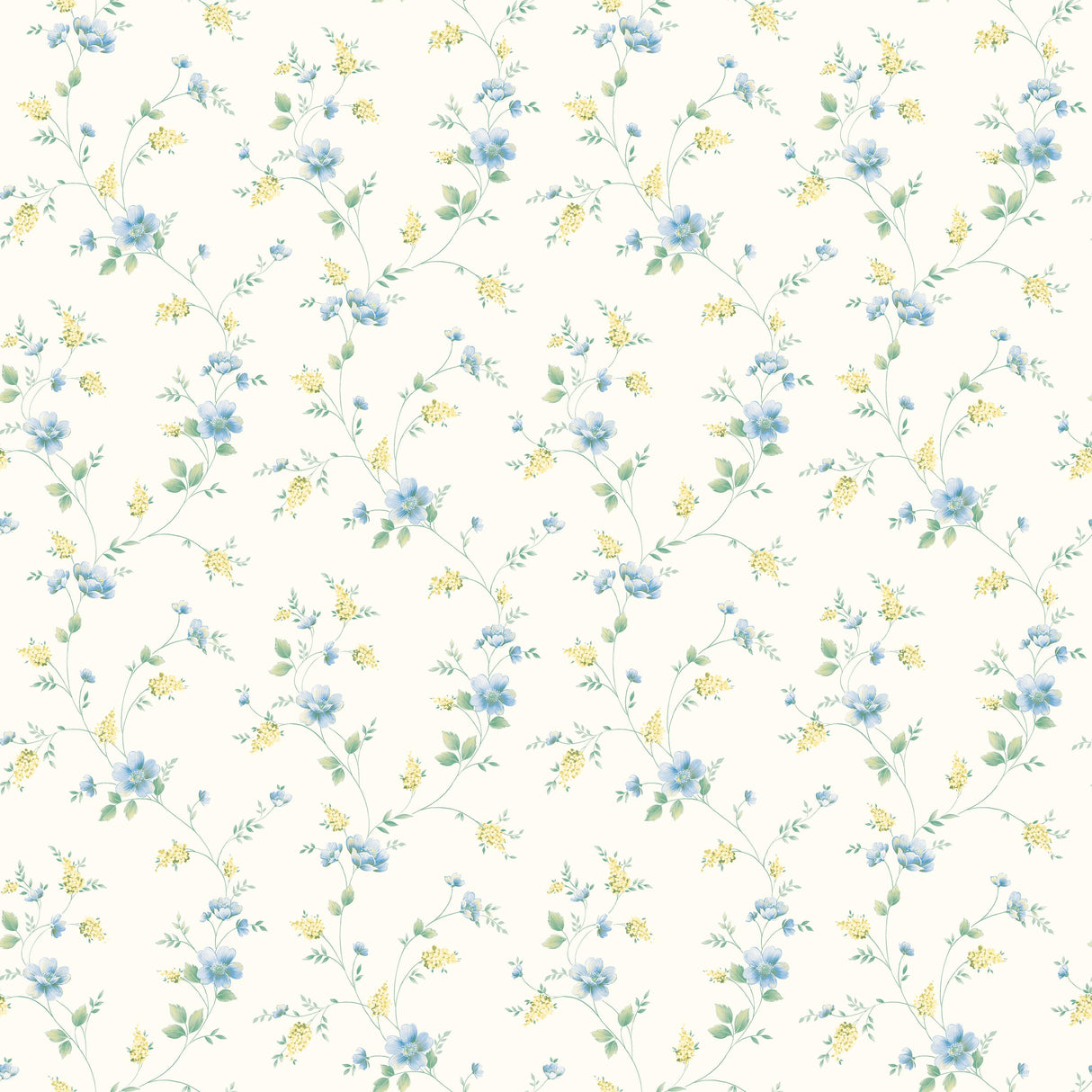 York Carla Blue Spring Bloom Trail Wallpaper Wallpaper