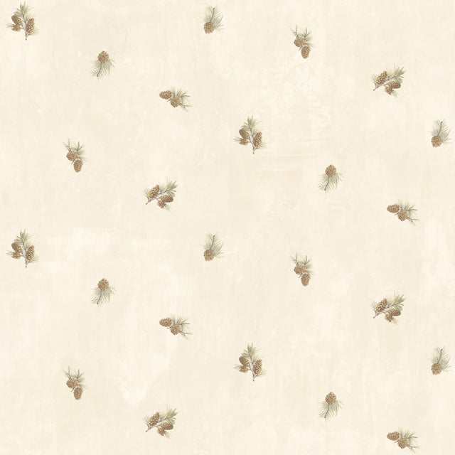 York Welsh Cream Pinecone Toss Wallpaper Wallpaper