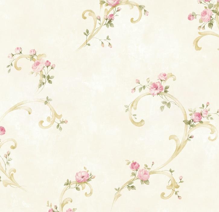 York Betty Pink Tearose Acanthus Trail Wallpaper Wallpaper