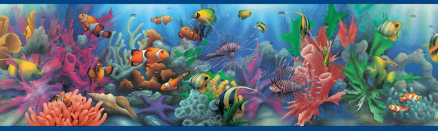 York Flip Blue Aquarium Portrait Border