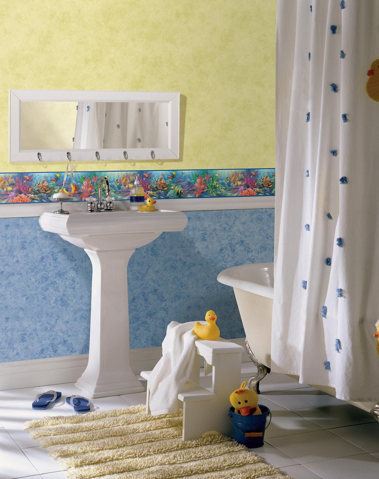 York Flip Blue Aquarium Portrait Border