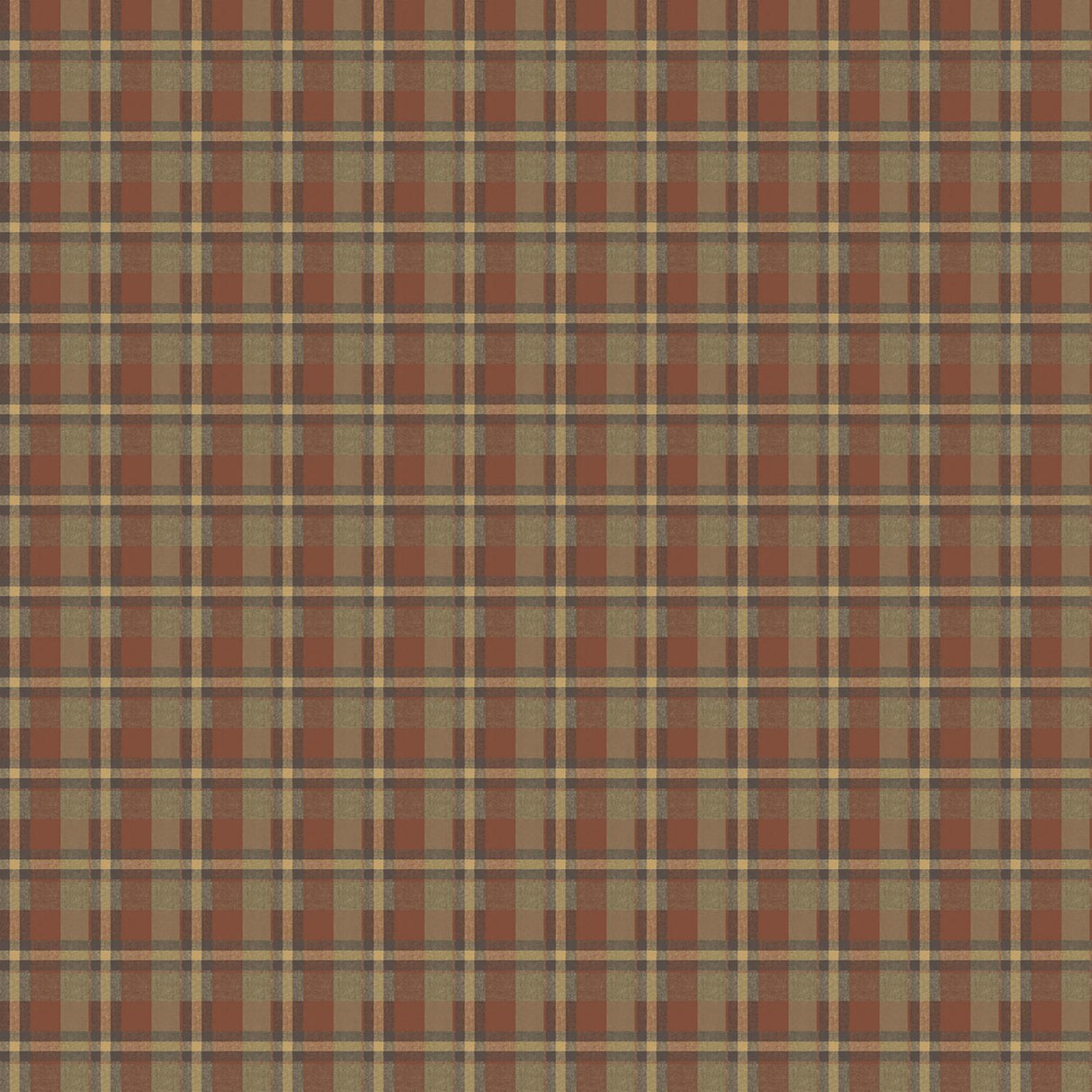 York Gunner Brick Heritage Plaid Wallpaper