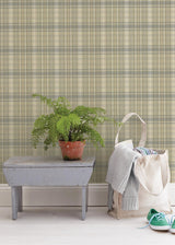 York Delaney Sky Sunny Plaid Wallpaper