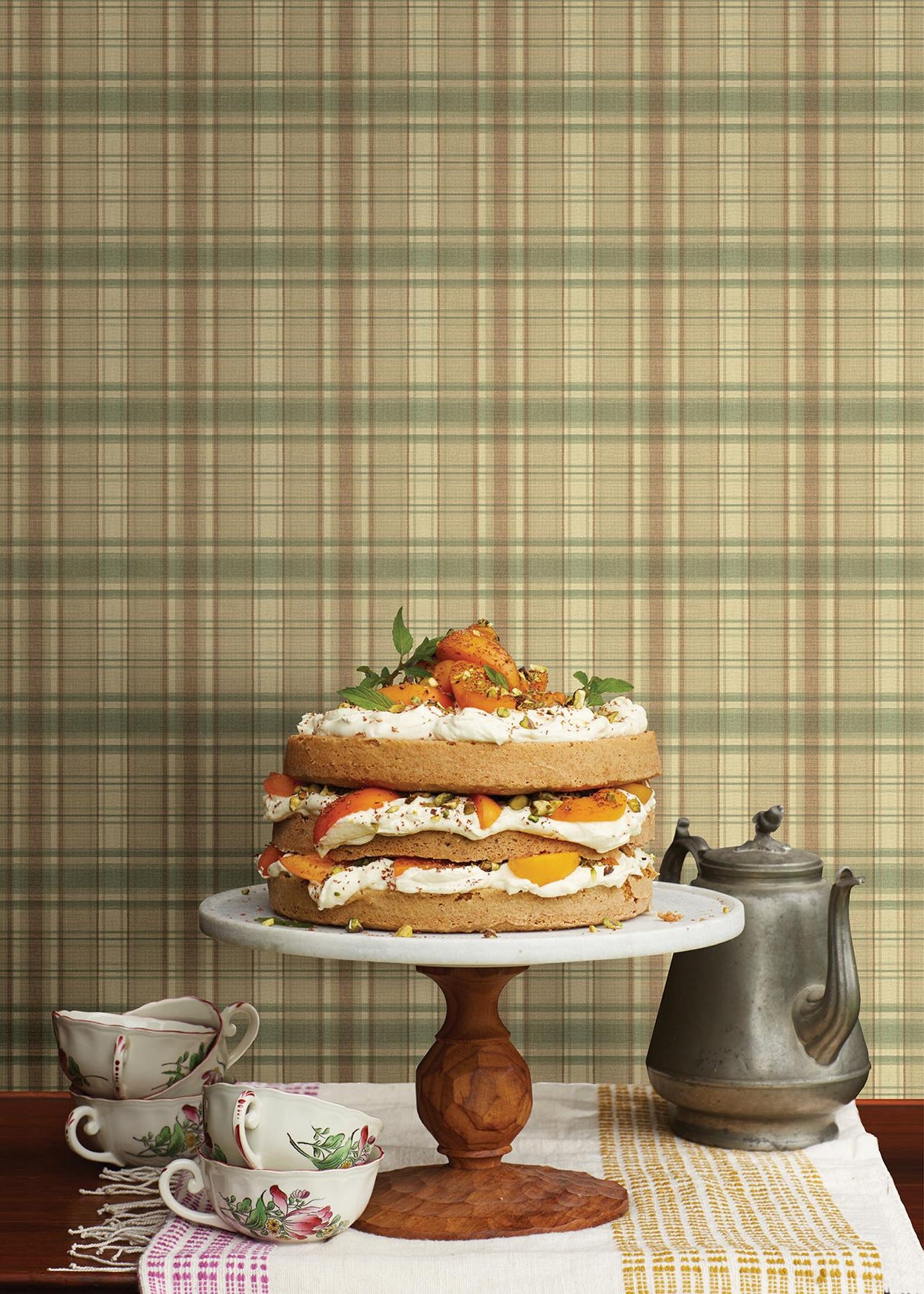 York Delaney Green Sunny Plaid Wallpaper