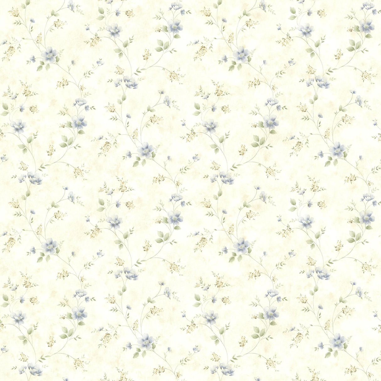 York Piper Blue Springtime Bloom Trail Wallpaper