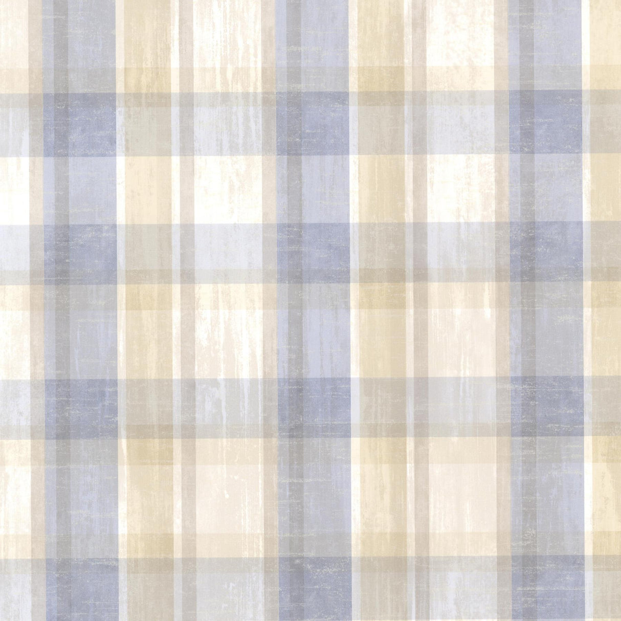 York Laney Blue Sunday Plaid Wallpaper