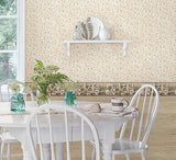 York Shelby Blue Calico Floral Wallpaper