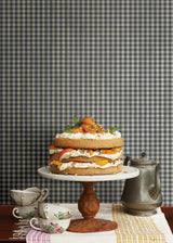 York Greer Navy Gingham Check Wallpaper