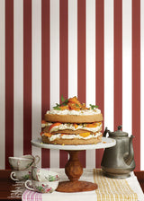 York Hattie Red Cityscape Straightipe Wallpaper