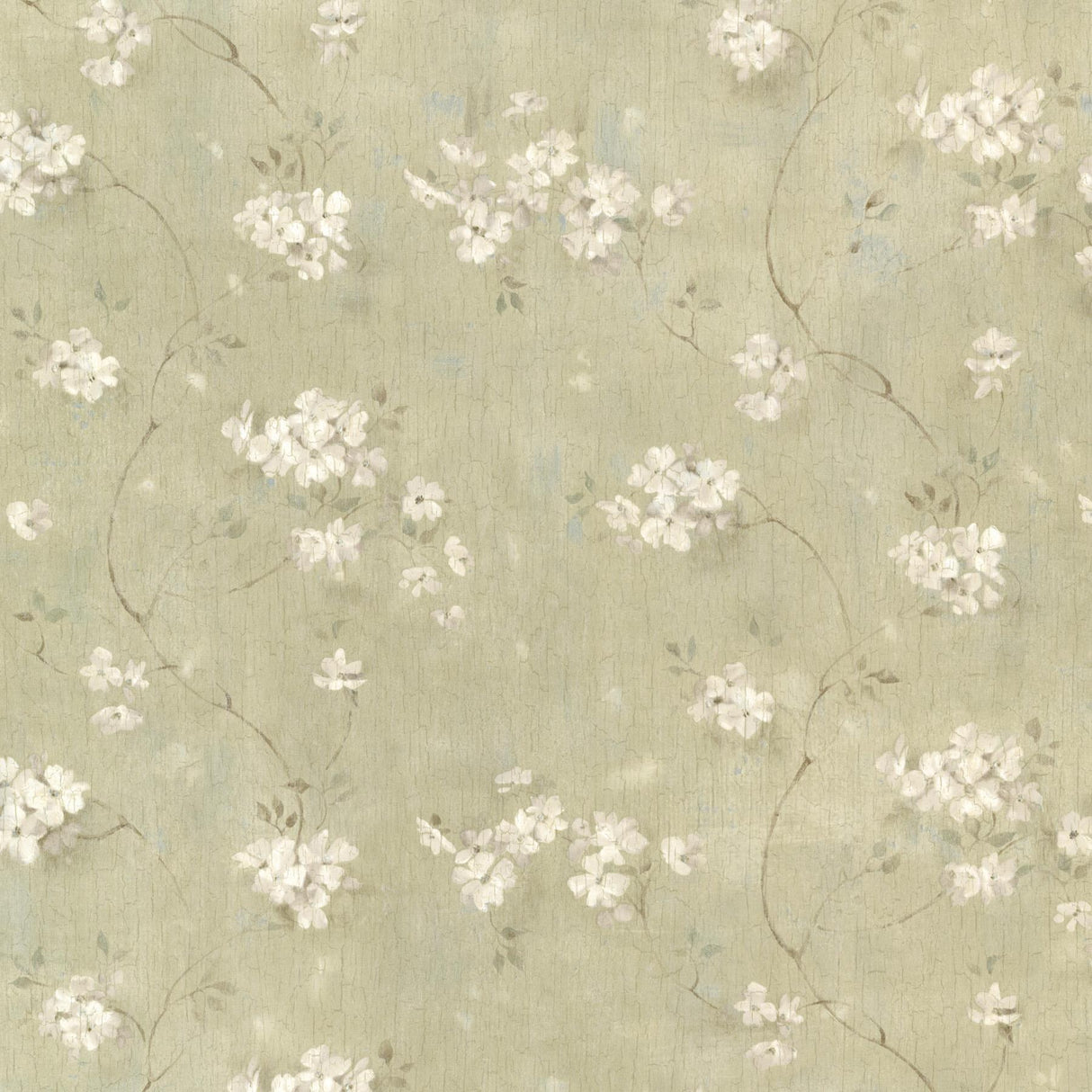 York Dixie Green Floral Trail Wallpaper