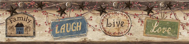 York Kinsey Blue Live Laugh Love Border