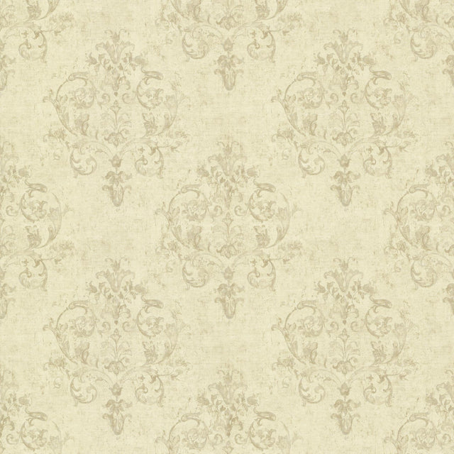 York Arronsburg Wheat Damask Wallpaper