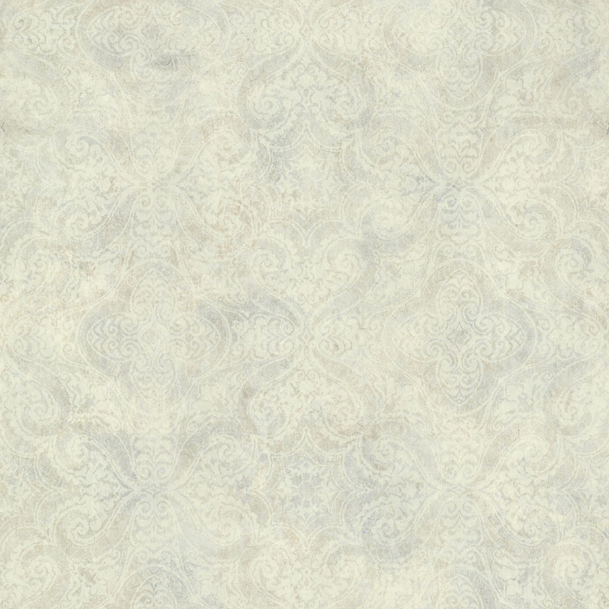 York Christiana Grey Damask Medallion Wallpaper