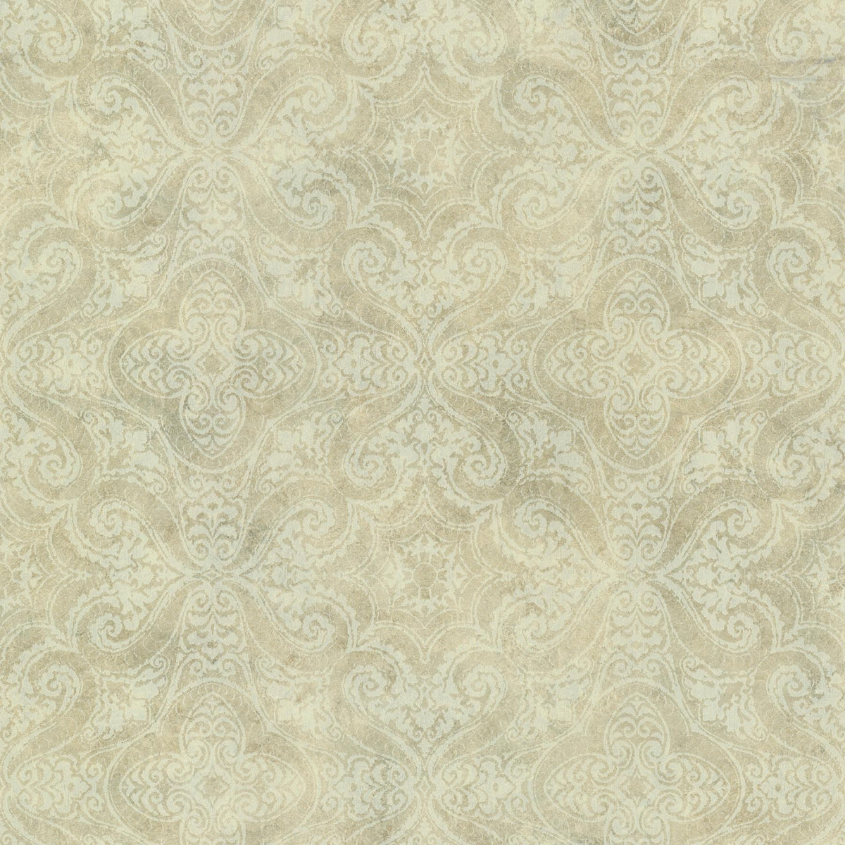 York Christiana Wheat Damask Medallion Wallpaper