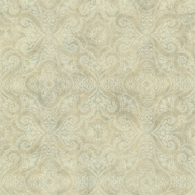 York Christiana Wheat Damask Medallion Wallpaper