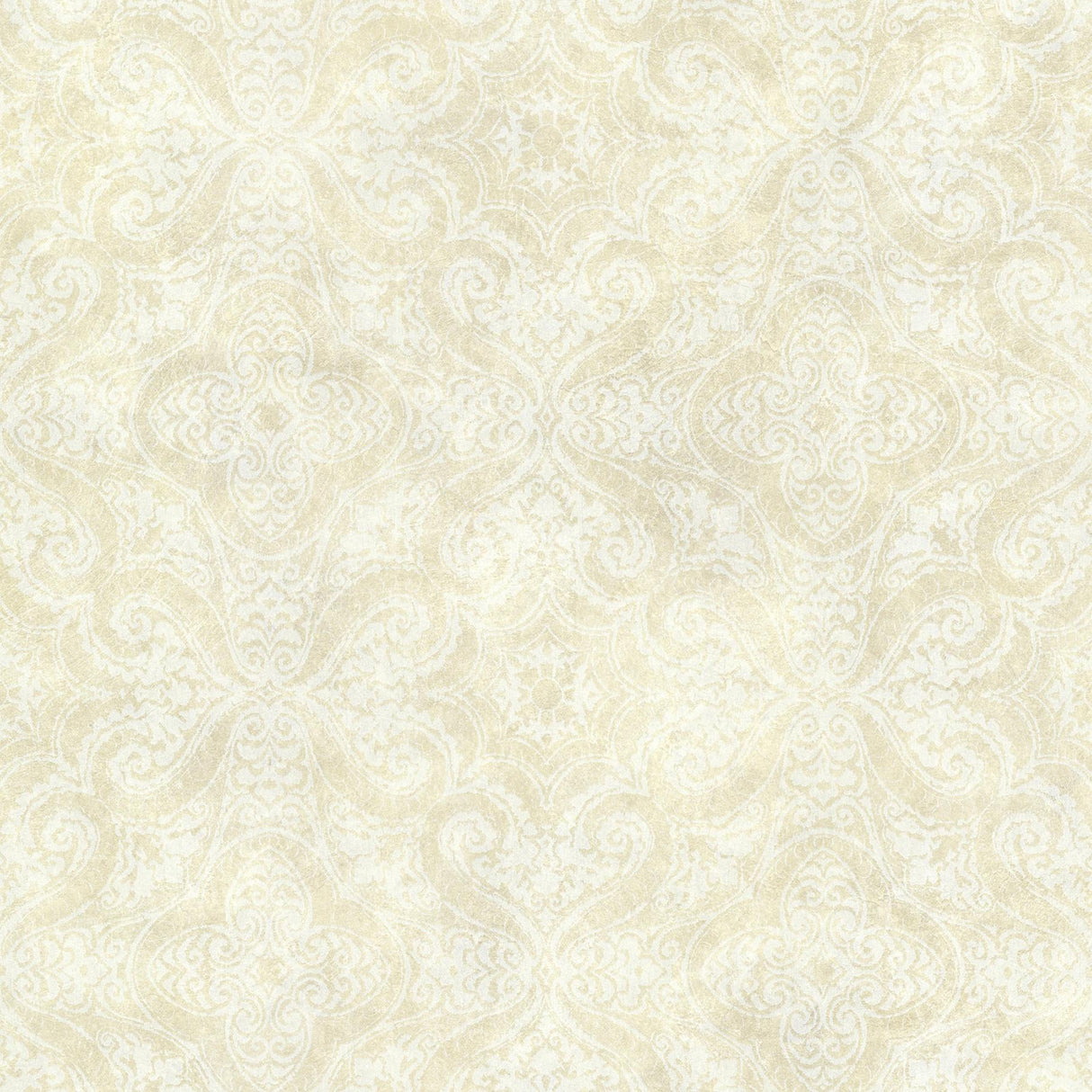 York Christiana Sand Damask Medallion Wallpaper