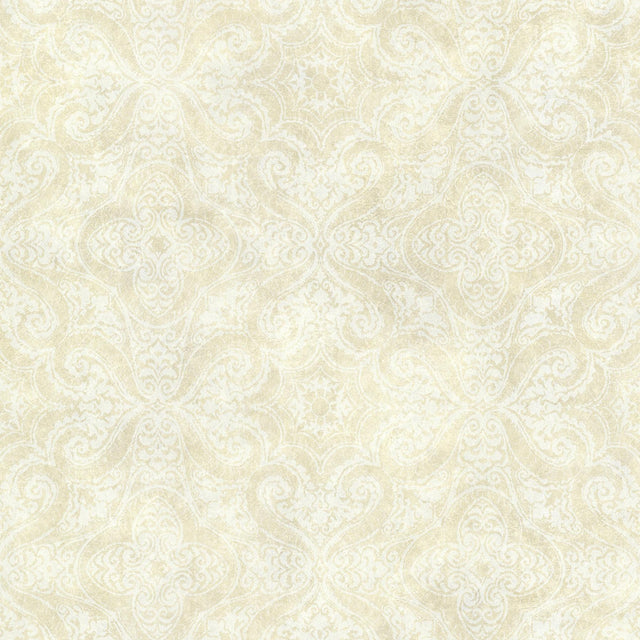 York Christiana Sand Damask Medallion Wallpaper