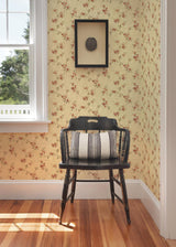 York Rose Valley Red Floral Trail Wallpaper