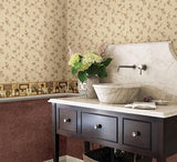 York Rose Valley Violet Floral Trail Wallpaper