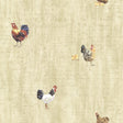 York Lisle Wheat Roosters & Script Wallpaper