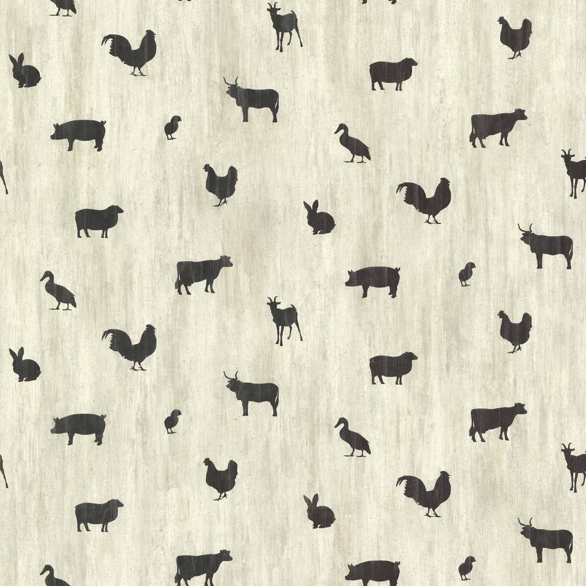 York Farnhan Black Animal Toss Wallpaper