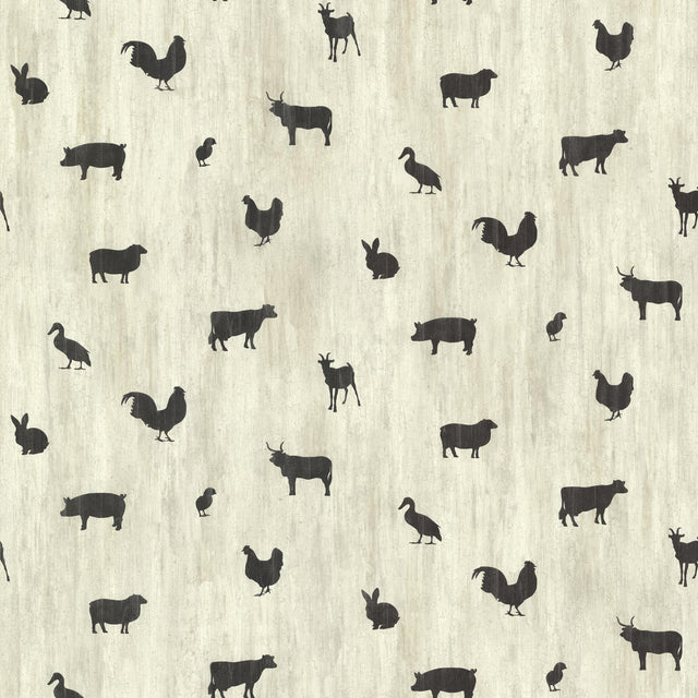 York Farnhan Black Animal Toss Wallpaper