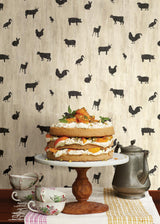 York Farnhan Black Animal Toss Wallpaper