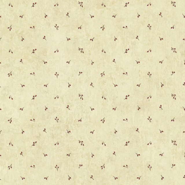 York Sierra Red Berry Toss Wallpaper
