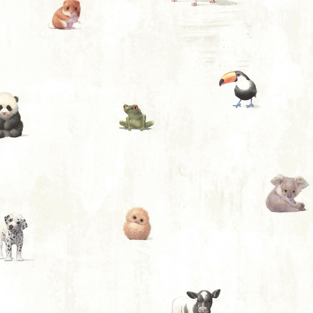 York Tate Light Grey Animal Alphabet Wallpaper