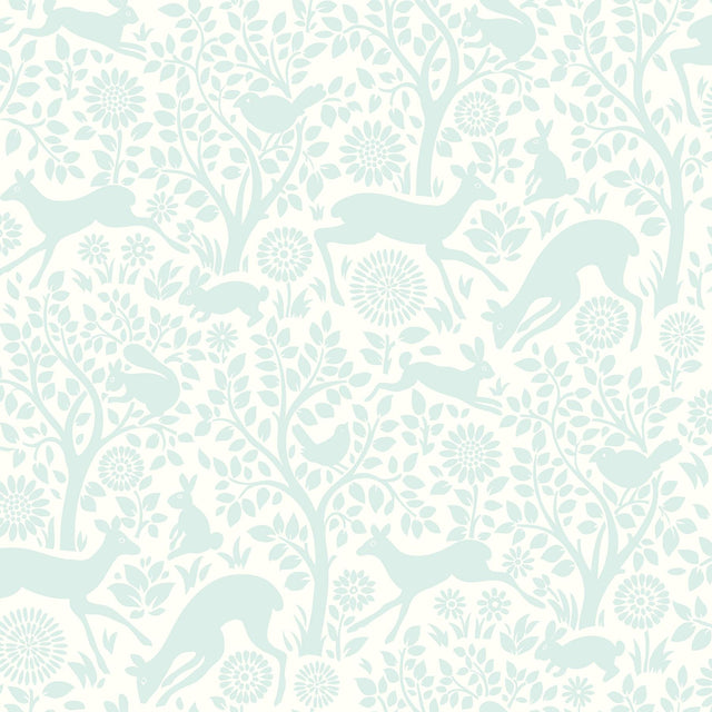 York Anahi Aqua Forest Fauna Wallpaper