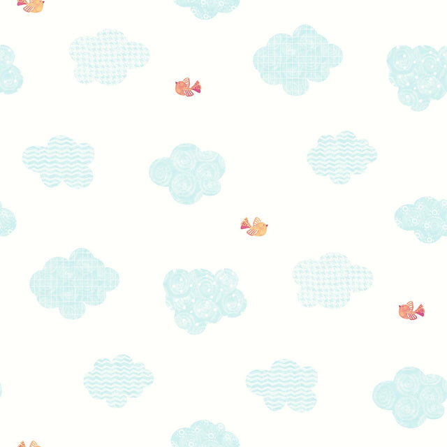York Noah'S Aqua Clouds Wallpaper