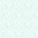 York Eloise Aqua Damask Wallpaper