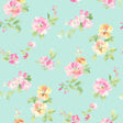 York Captiva Aqua Floral Toss Wallpaper