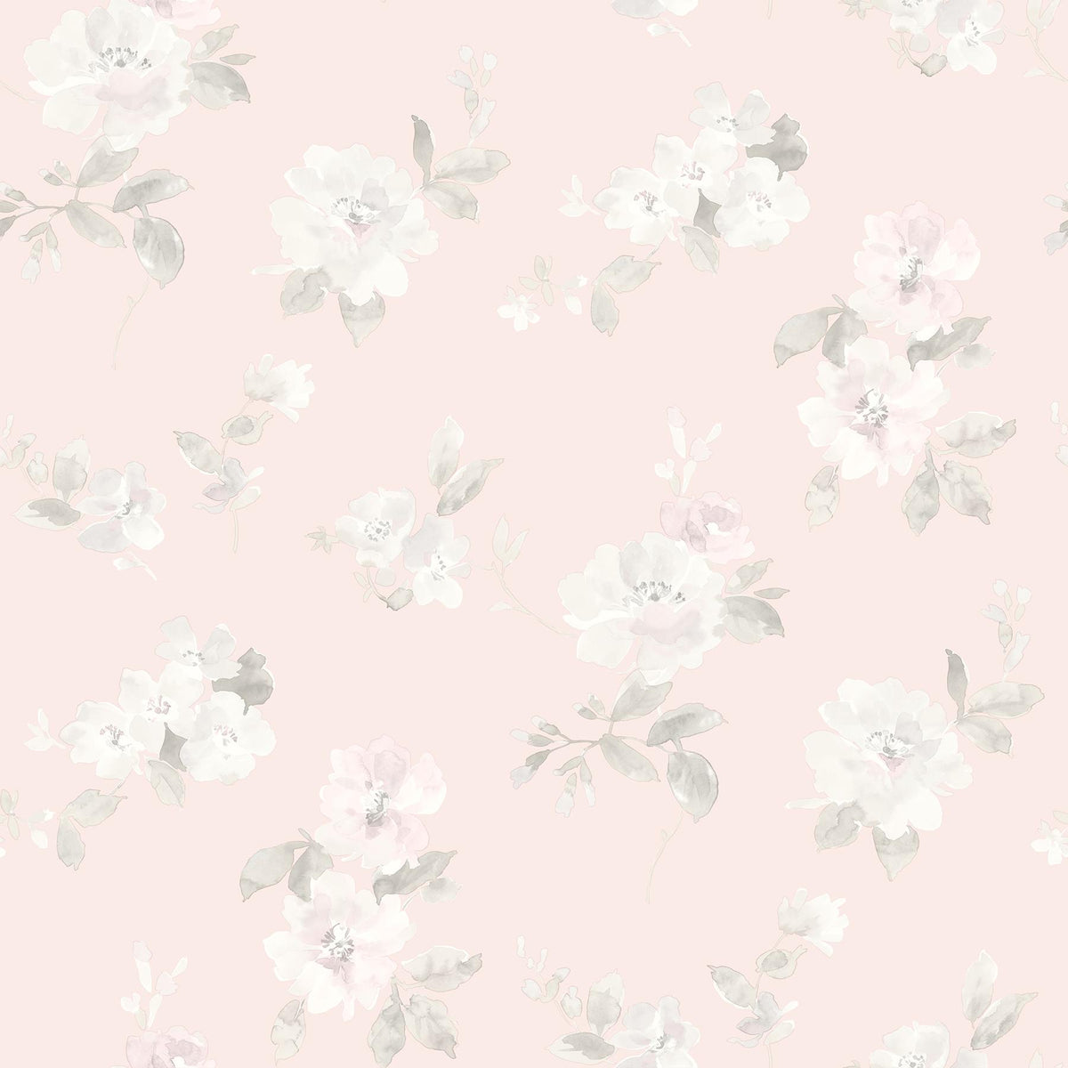 York Captiva Light Pink Floral Toss Wallpaper