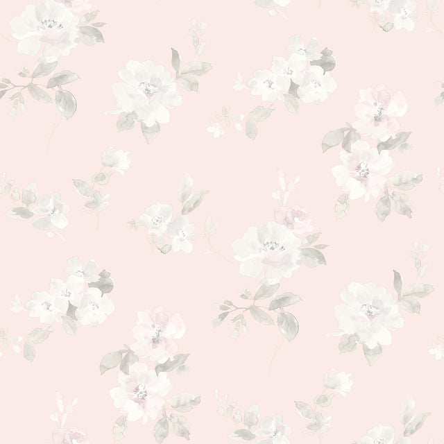 York Captiva Light Pink Floral Toss Wallpaper