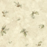 York Brimstone Bone Forest Leaf Toss Wallpaper