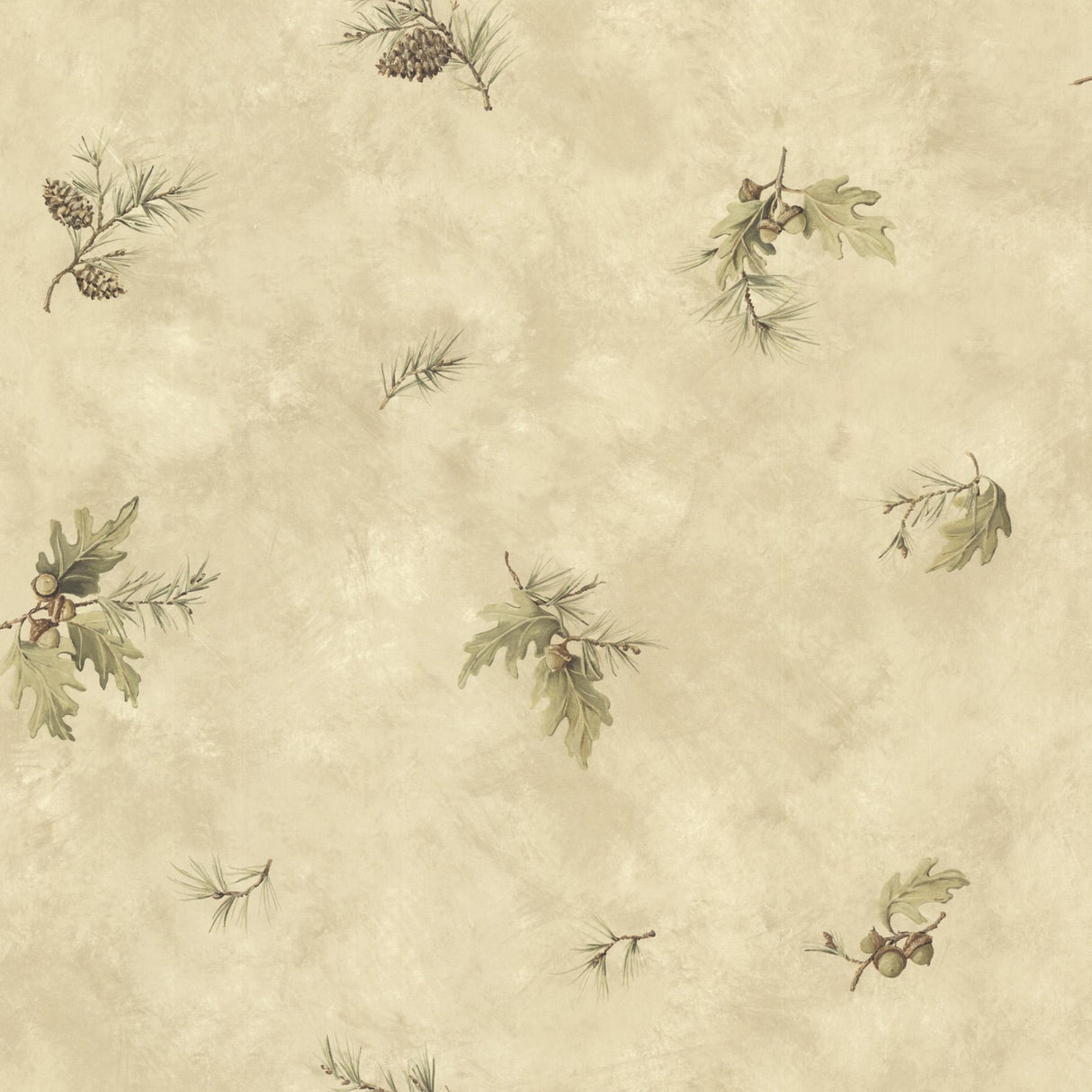York Brimstone Beige Forest Leaf Toss Wallpaper