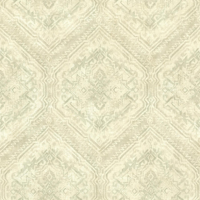 York Hocking Hills Green Navajo Medallion Wallpaper