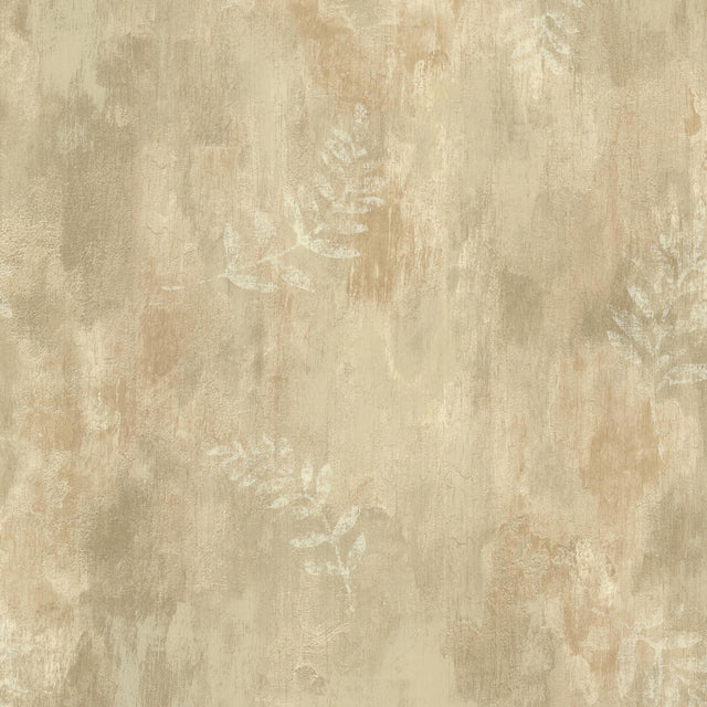York Fern Cottage Beige Leaf Toss Wallpaper