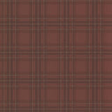 York Fox Hollow Dark Red Plaid Wallpaper