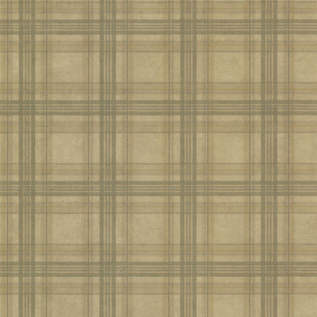 York Fox Hollow Olive Plaid Wallpaper