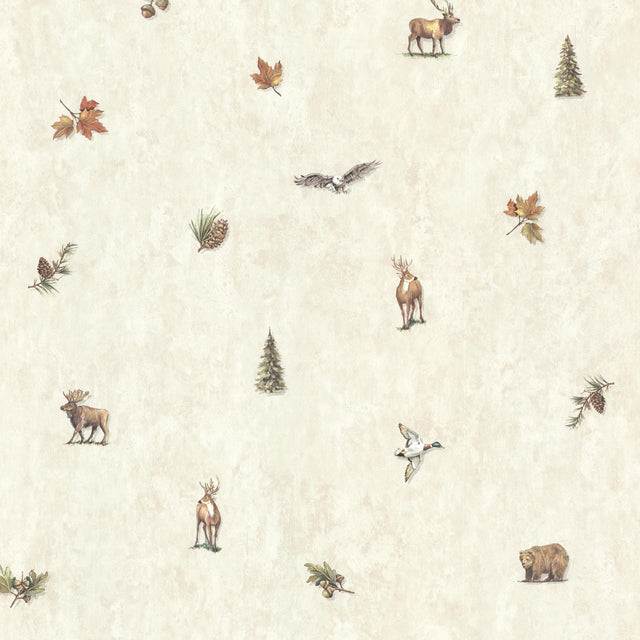 York Hiram Fog Animal Toss Wallpaper
