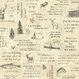 York North Hills Beige Script Wallpaper