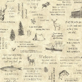 York North Hills Beige Script Wallpaper