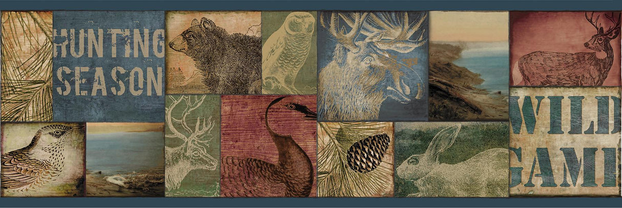 York Trumball Teal Wild Game Border