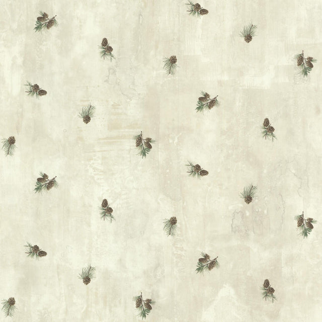 York Brantley Grey Pinecone Toss Wallpaper