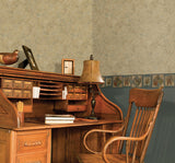 York Moores Green Scroll Harbor Texture Wallpaper