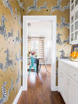 Scalamandre Zebras - Wallpaper - Trimmed Gold Wallpaper